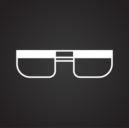 Glasses icon on black background for graphic and web design, Modern simple vector sign. Internet concept. Trendy symbol for website design web button or mobile appの写真素材
