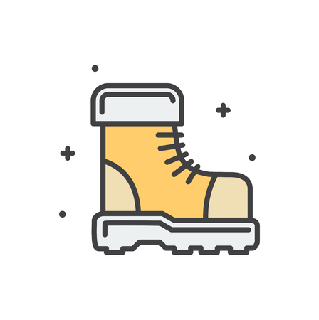 Camping shoe line icon for graphic and web design, Modern simple vector sign. Internet concept. Trendy symbol for website design web button or mobile app.の写真素材