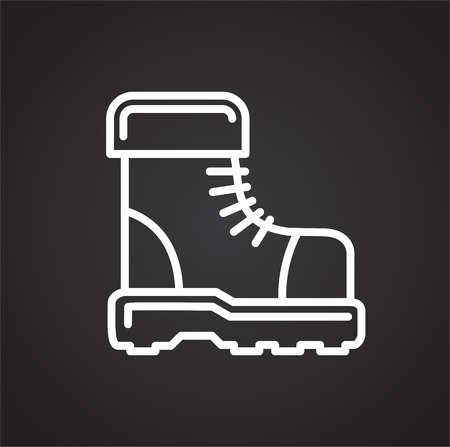 Camping shoe line icon for graphic and web design, Modern simple vector sign. Internet concept. Trendy symbol for website design web button or mobile app.の写真素材