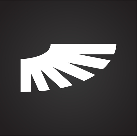 Wing icon on black background for graphic and web design. Simple vector sign. Internet concept symbol for website button or mobile app.のイラスト素材