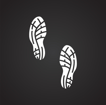 Footprint icon on black background for graphic and web design. Simple vector sign. Internet concept symbol for website button or mobile app.の写真素材