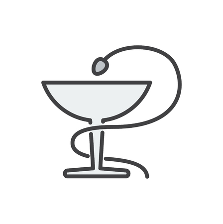Medical line icon on background for graphic and web design. Simple vector sign. Internet concept symbol for website button or mobile app.のイラスト素材