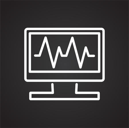 Cardiology line icon on background for graphic and web design. Simple vector sign. Internet concept symbol for website button or mobile app.のイラスト素材