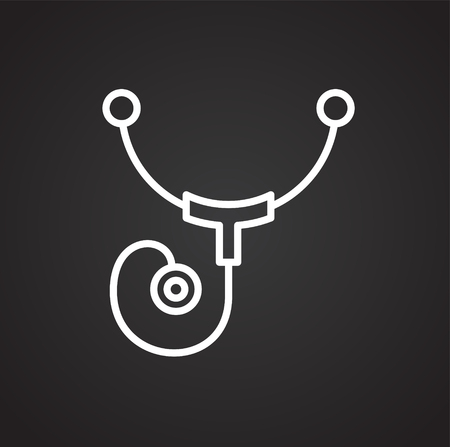 Sthetoscope line icon on background for graphic and web design. Simple vector sign. Internet concept symbol for website button or mobile app.のイラスト素材