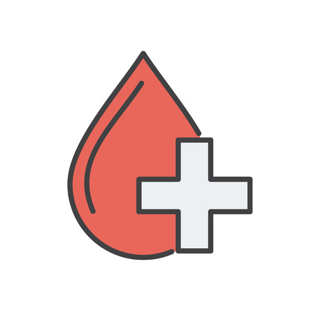 Blood donation line icon on background for graphic and web design. Simple vector sign. Internet concept symbol for website button or mobile app.のイラスト素材