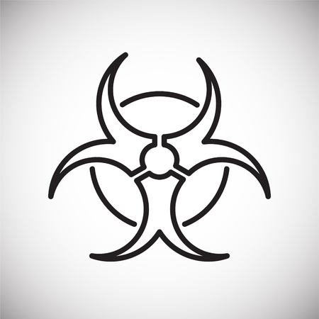 Biohazard line icon on background for graphic and web design. Simple vector sign. Internet concept symbol for website button or mobile app.のイラスト素材