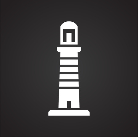 Lighthouse  icon on background for graphic and web design. Simple vector sign. Internet concept symbol for website button or mobile app.のイラスト素材