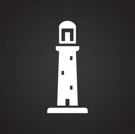 Lighthouse  icon on background for graphic and web design. Simple vector sign. Internet concept symbol for website button or mobile app.のイラスト素材