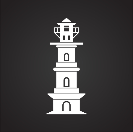 Lighthouse  icon on background for graphic and web design. Simple vector sign. Internet concept symbol for website button or mobile app.の写真素材