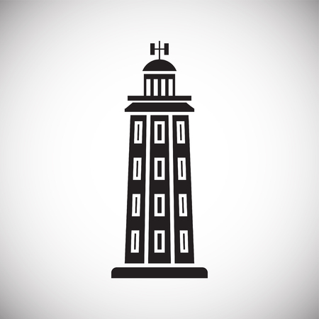 Lighthouse  icon on background for graphic and web design. Simple vector sign. Internet concept symbol for website button or mobile app.のイラスト素材