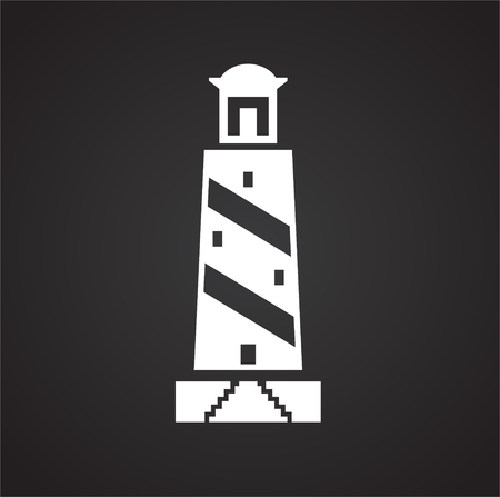 Lighthouse  icon on background for graphic and web design. Simple vector sign. Internet concept symbol for website button or mobile app.のイラスト素材