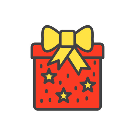 Gifts line icon on background for graphic and web design. Simple vector sign. Internet concept symbol for website button or mobile app.のイラスト素材