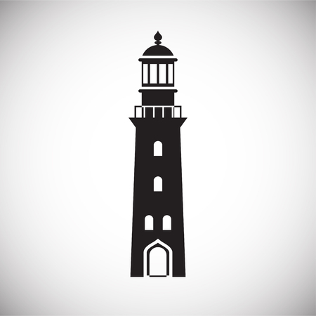 Lighthouse  icon on background for graphic and web design. Simple vector sign. Internet concept symbol for website button or mobile app.のイラスト素材