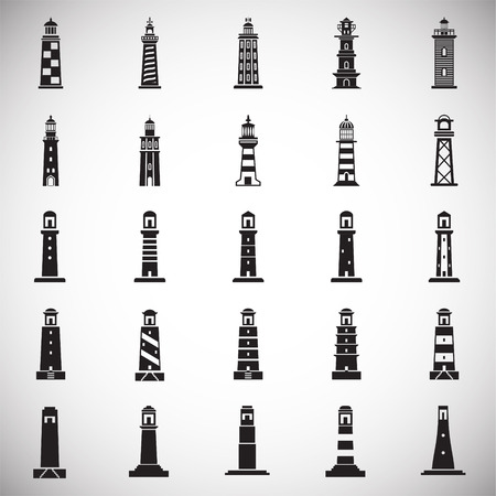 Lighthouse  icons set on background for graphic and web design. Simple vector sign. Internet concept symbol for website button or mobile app.のイラスト素材