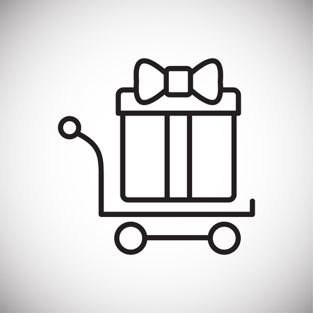 Gifts line icon on background for graphic and web design. Simple vector sign. Internet concept symbol for website button or mobile app.のイラスト素材