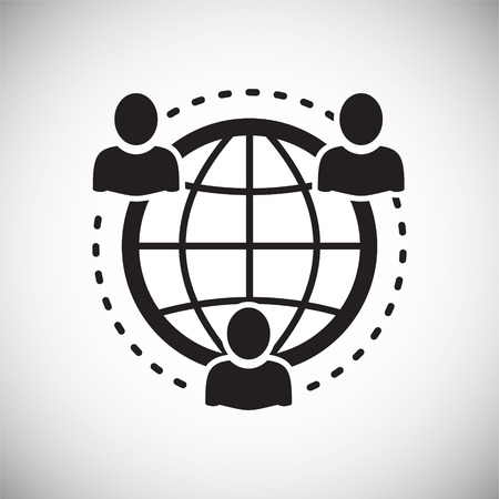 Globe related icon on background for graphic and web design. Simple vector sign. Internet concept symbol for website button or mobile app.のイラスト素材