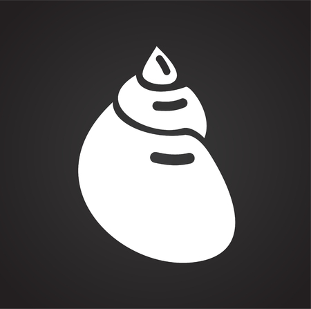 Sea Shell icon on black background for graphic and web design. Simple vector sign. Internet concept symbol for website button or mobile app.のイラスト素材
