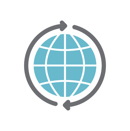 Globe related icon on background for graphic and web design. Simple vector sign. Internet concept symbol for website button or mobile app.のイラスト素材