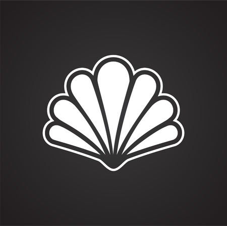Sea Shell icon on black background for graphic and web design. Simple vector sign. Internet concept symbol for website button or mobile app.のイラスト素材