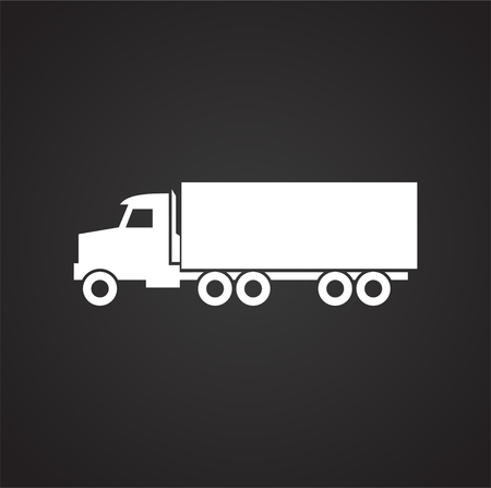 Truck icon on background for graphic and web design. Simple vector sign. Internet concept symbol for website button or mobile app.のイラスト素材