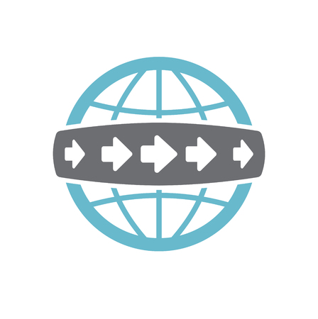 Globe related icon on background for graphic and web design. Simple vector sign. Internet concept symbol for website button or mobile app.のイラスト素材