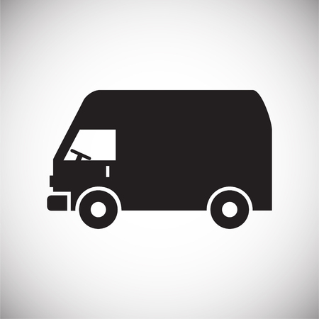 Truck icon on background for graphic and web design. Simple vector sign. Internet concept symbol for website button or mobile app.のイラスト素材