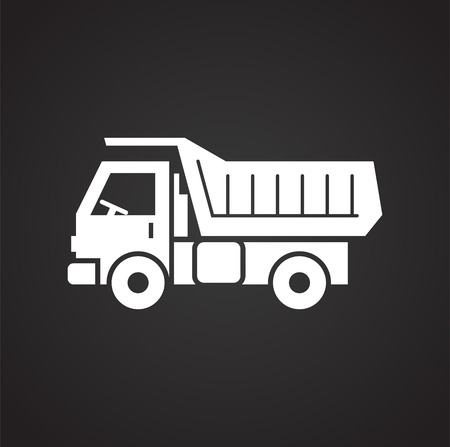Truck icon on background for graphic and web design. Simple vector sign. Internet concept symbol for website button or mobile app.のイラスト素材