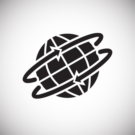 Globe related icon on background for graphic and web design. Simple vector sign. Internet concept symbol for website button or mobile app.のイラスト素材