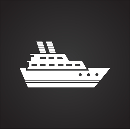 Ship icon on background for graphic and web design. Simple vector sign. Internet concept symbol for website button or mobile appのイラスト素材