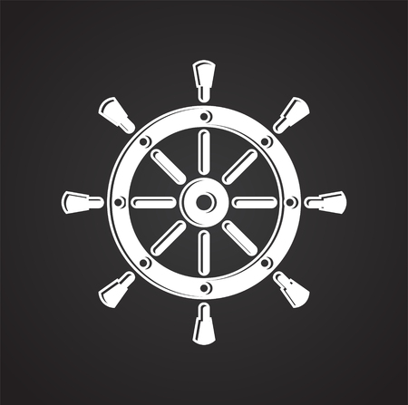 Ship steering wheel icon on background for graphic and web design. Simple vector sign. Internet concept symbol for website button or mobile appのイラスト素材