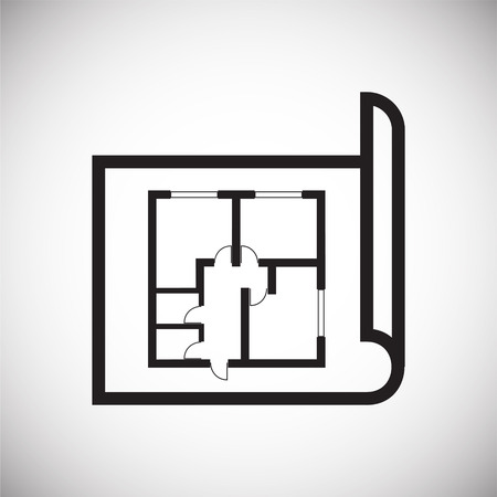 Home blueprint icon on background for graphic and web design. Simple vector sign. Internet concept symbol for website button or mobile app.のイラスト素材