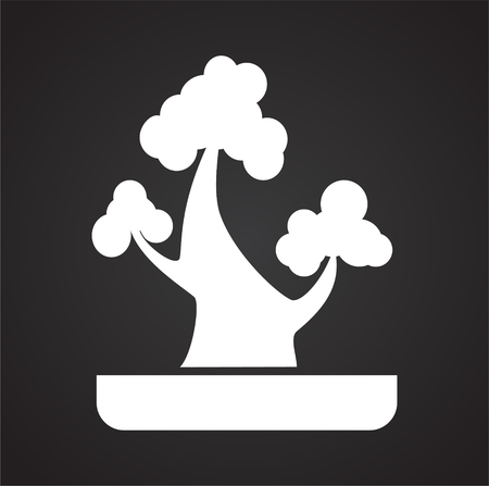 Bonsai icon on background for graphic and web design. Simple vector sign. Internet concept symbol for website button or mobile app.のイラスト素材