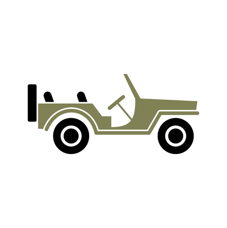 Military vehicle icon on background for graphic and web design. Simple vector sign. Internet concept symbol for website button or mobile app.のイラスト素材