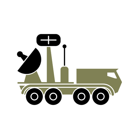 Military vehicle icon on background for graphic and web design. Simple vector sign. Internet concept symbol for website button or mobile app.のイラスト素材