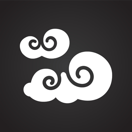 Asian cloud icon on background for graphic and web design. Simple vector sign. Internet concept symbol for website button or mobile app.のイラスト素材