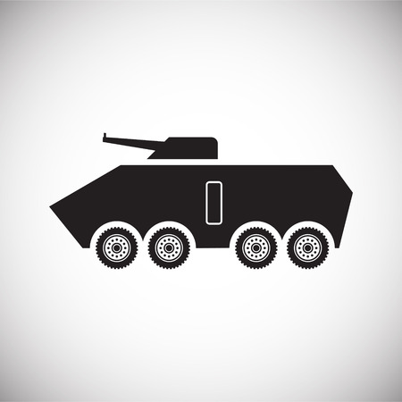 Military vehicle icon on background for graphic and web design. Simple vector sign. Internet concept symbol for website button or mobile app.のイラスト素材