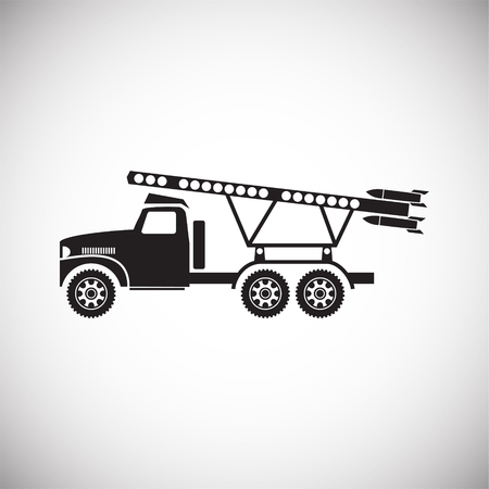 Military vehicle icon on background for graphic and web design. Simple vector sign. Internet concept symbol for website button or mobile app.のイラスト素材