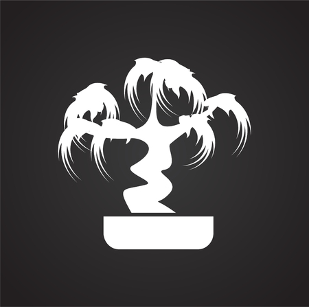 Bonsai icon on background for graphic and web design. Simple vector sign. Internet concept symbol for website button or mobile app.のイラスト素材