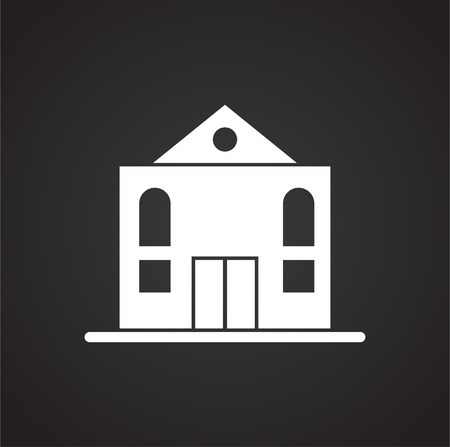 Building icon on background for graphic and web design. Simple vector sign. Internet concept symbol for website button or mobile app.のイラスト素材