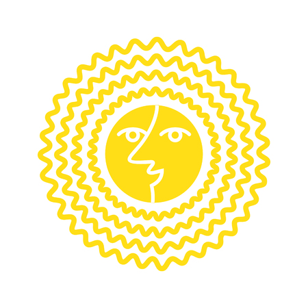Sun icon on background for graphic and web design. Simple vector sign. Internet concept symbol for website button or mobile app.のイラスト素材
