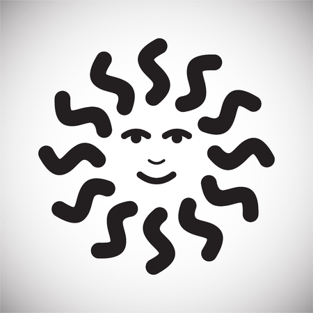 Sun icon on background for graphic and web design. Simple vector sign. Internet concept symbol for website button or mobile app.のイラスト素材