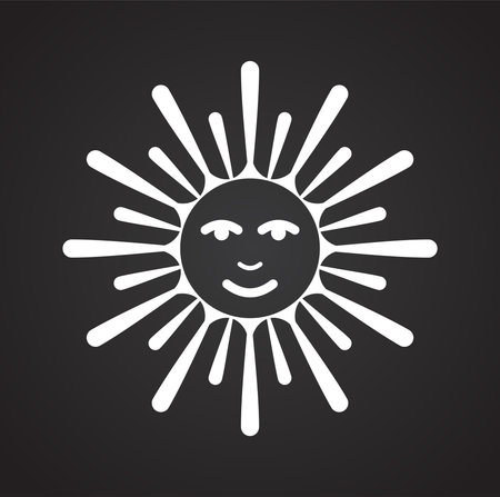 Sun icon on background for graphic and web design. Simple vector sign. Internet concept symbol for website button or mobile app.のイラスト素材