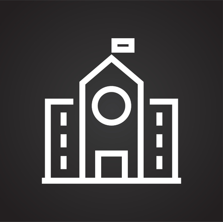 Building line icon on background for graphic and web design. Simple vector sign. Internet concept symbol for website button or mobile app.のイラスト素材