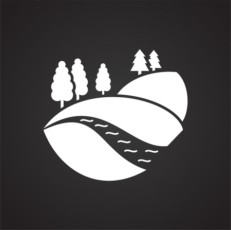 Outdoor landscape icon on background for graphic and web design. Simple vector sign. Internet concept symbol for website button or mobile app.のイラスト素材
