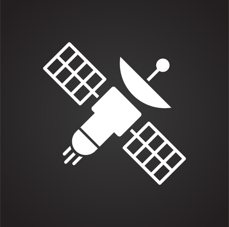 Satellite icon on background for graphic and web design. Simple vector sign. Internet concept symbol for website button or mobile appのイラスト素材