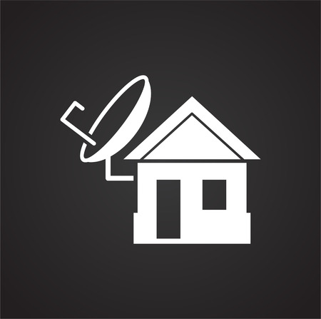 Satellite icon on background for graphic and web design. Simple vector sign. Internet concept symbol for website button or mobile appのイラスト素材