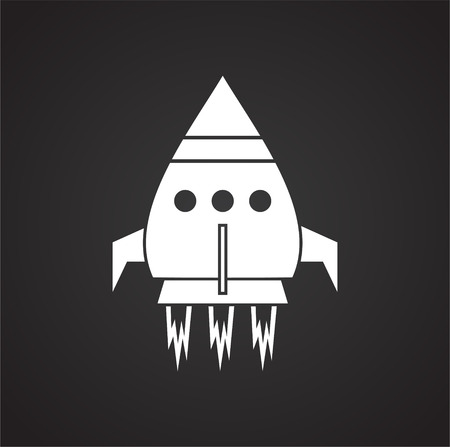 Rocket icon on background for graphic and web design. Simple vector sign. Internet concept symbol for website button or mobile app.のイラスト素材