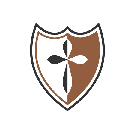 Shields and Heraldry related icon on background for graphic and web design. Simple vector sign. Internet concept symbol for website button or mobile appのイラスト素材