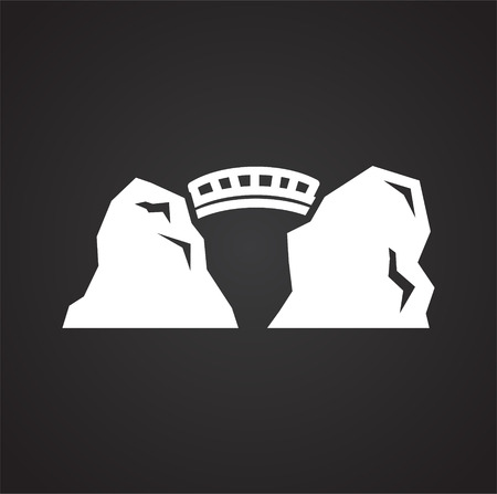 Mountain icon on background for graphic and web design. Simple vector sign. Internet concept symbol for website button or mobile appのイラスト素材