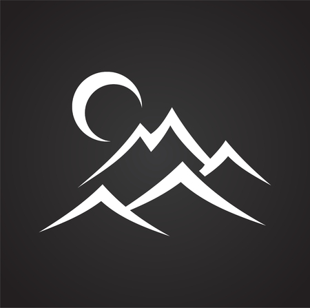 Mountain icon on background for graphic and web design. Simple vector sign. Internet concept symbol for website button or mobile appのイラスト素材